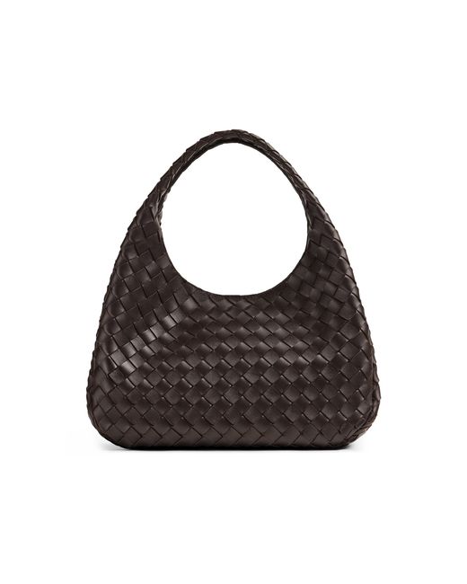 Bottega Veneta Black Medium Campana Intrecciato Leather Bag