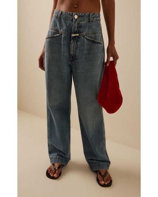 Closed Blue Deni Rigid Low-Rise Wide-Leg Jeans