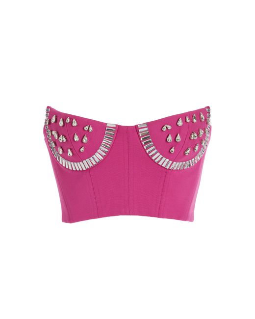 Area Pink Watermelon Crystal-embellished Cup Bustier