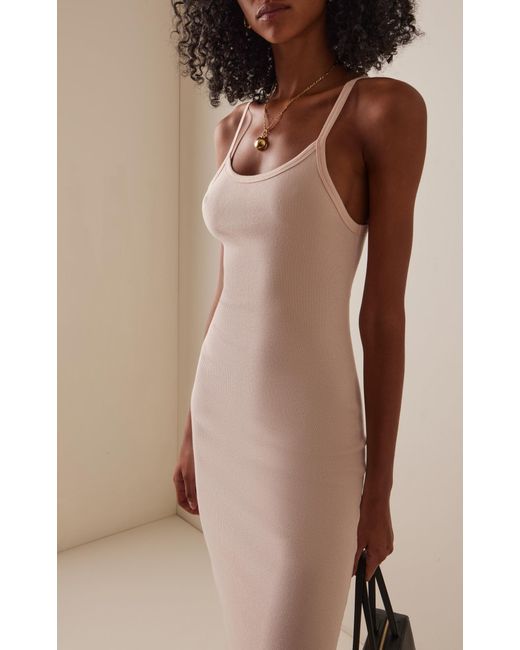 ÉTERNE White Stretch Cotton-Modal Maxi Tank Dress