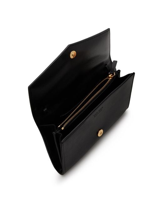 The Row Black Envelope Leather Bag