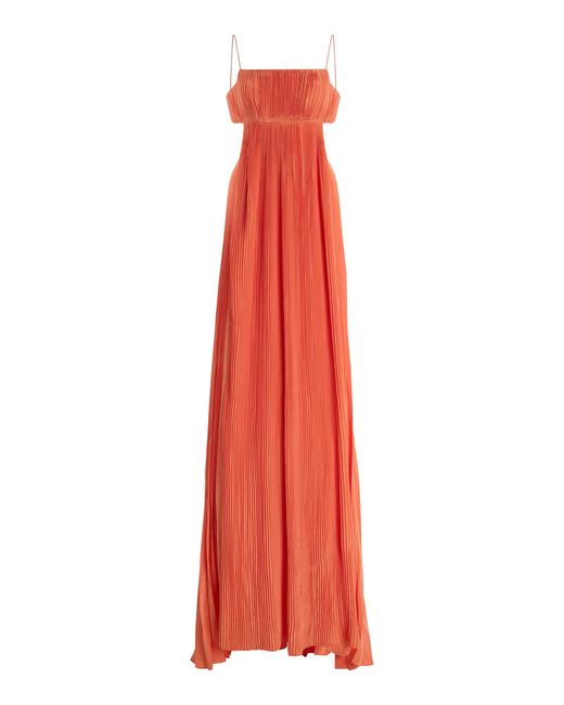 Alexis Red Varranza Cutout Plisse Maxi Dress
