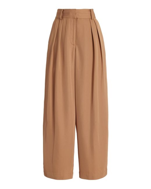 By Malene Birger Natural Piscali Wide-leg Twill Pants