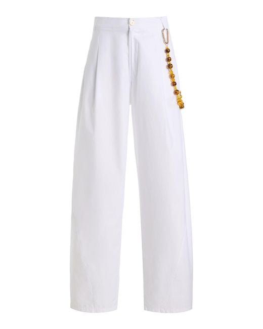 DARKPARK White Phebe Twill Wide-Leg Pants