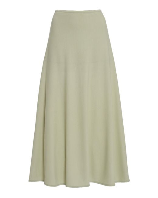 Jil Sander Green Compact-Knit Jersey Midi Skirt