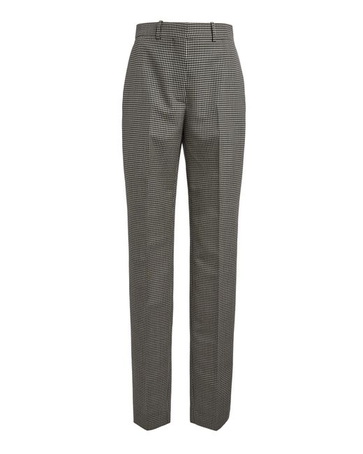 Givenchy Gray Gingham Wool-Mohair Cigarette Pants