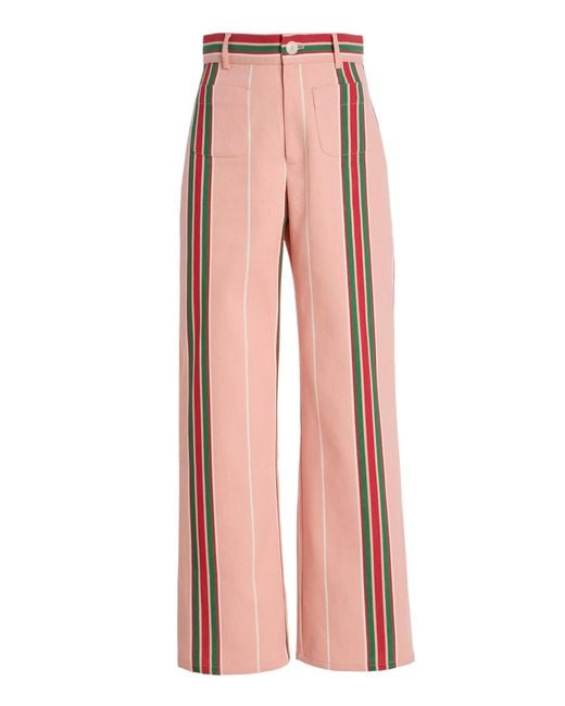 La Veste Pink Exclusive Riviera Pippi Striped Cotton Pants