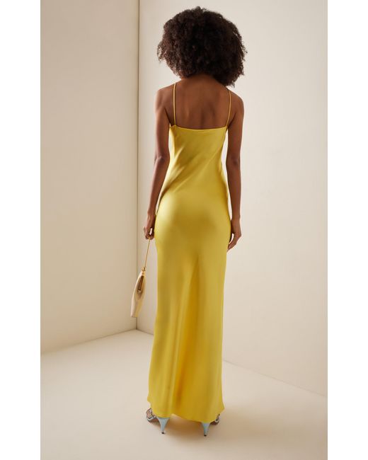 Rodarte Yellow Exclusive Bead-embellished Silk Maxi Dress
