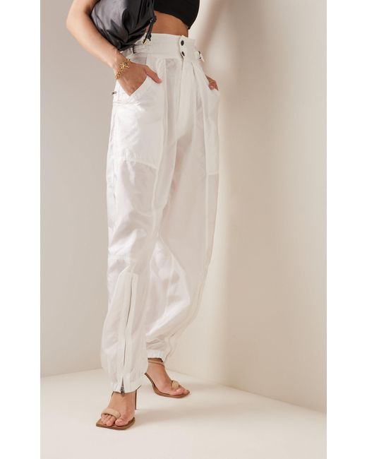 OLGA Nylon Silk Wide Pants イザベルマラン Isabel Marant Olga Shell Jogger Pants in White | Lyst