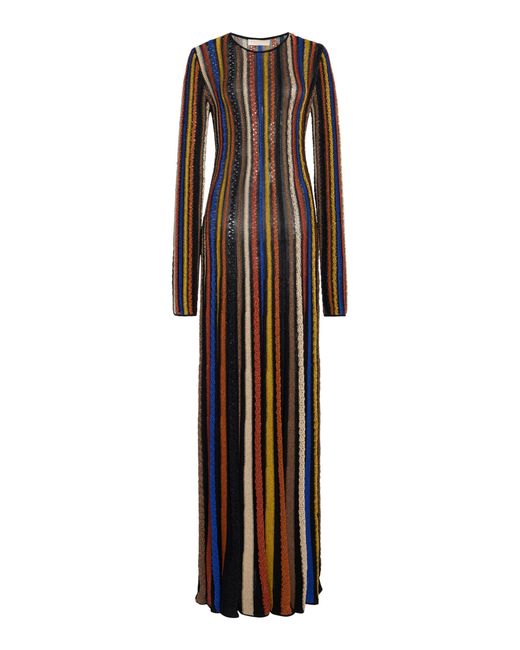 Ulla Johnson Brown Albie Striped Knit Maxi Dress