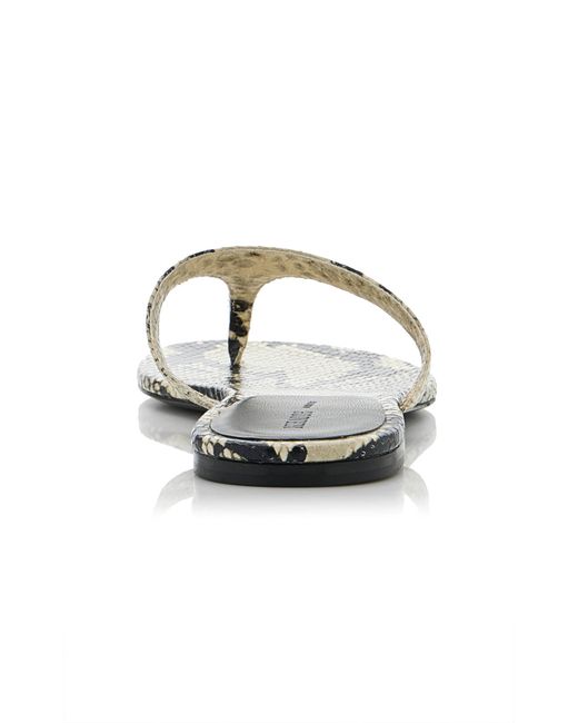 Khaite White Archer Python-Embossed Leather Sandals