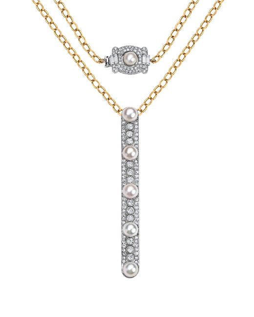 Mindi Mond New York Blue Pearl Diamond Bar Necklace