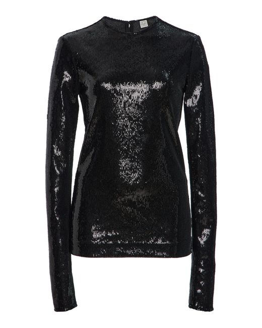 Totême  Black Sequined Top
