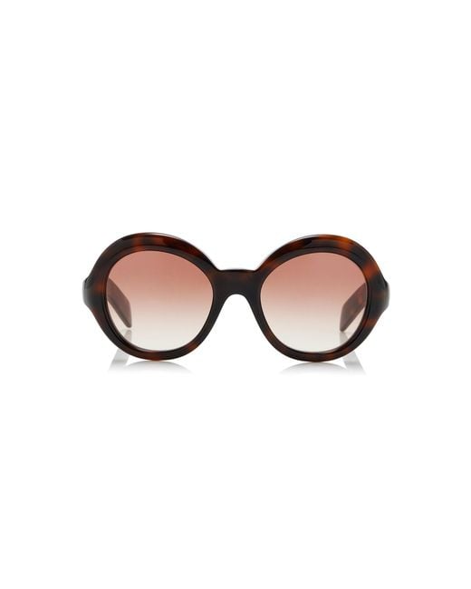 Prada Brown Round-Frame Acetate Sunglasses