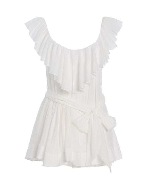 Mirror Palais White Cotton Mini Dress