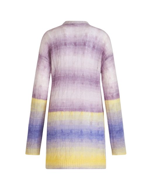 Etro Purple Oversized Cable-knit Sweater