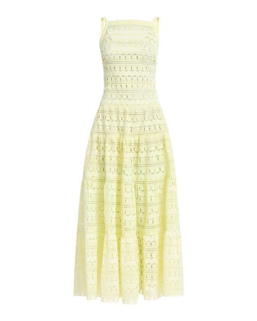Elie Saab Yellow Macrame Midi Dress