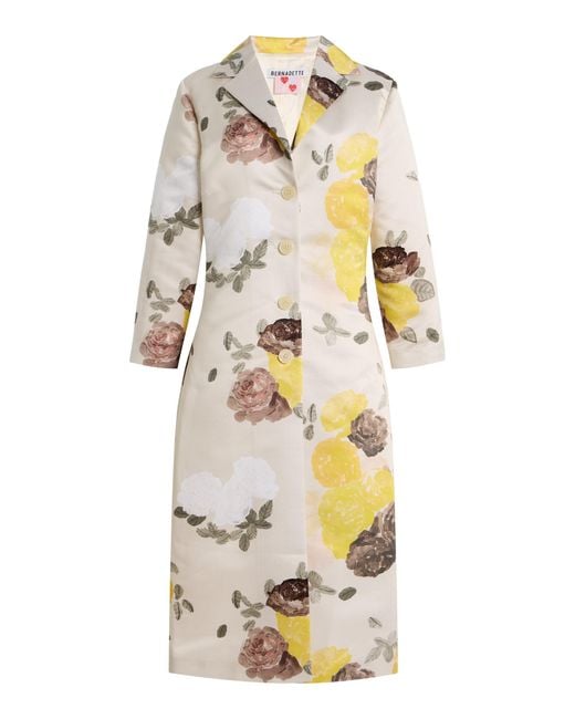 BERNADETTE Natural Elle Floral Satin Coat
