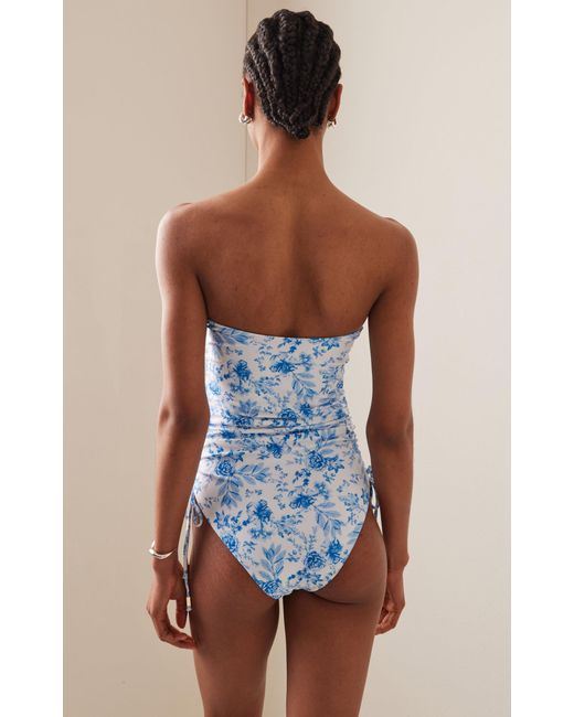 Juillet Blue Exclusive Lennox Ruched Strapless One-piece Swimsuit