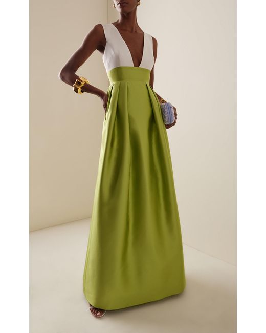 Greta Constantine Ilkool Silk Faille Gown in Green | Lyst Greta Constantine Ilkool Silk Faille Gown in Green | Lyst