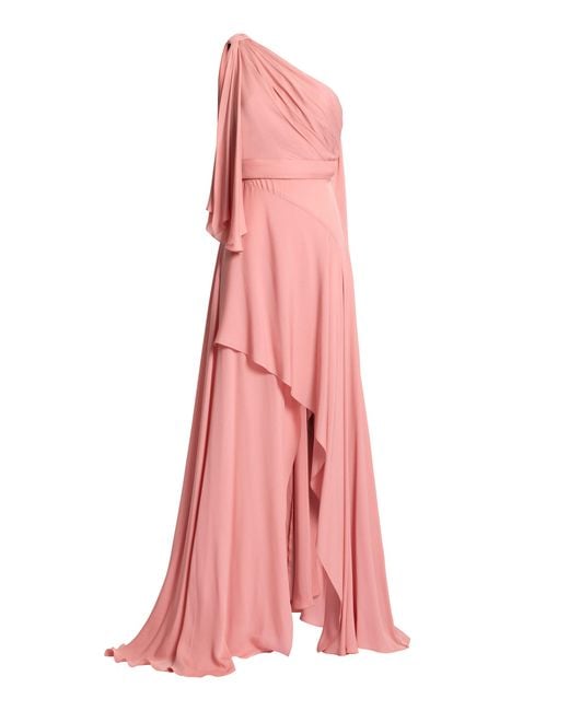 Elie Saab Pink Draped Silk Georgette Gown