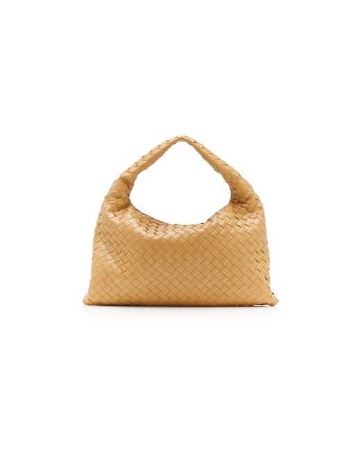 Bottega Veneta Metallic Small Hop Intrecciato Leather Hobo Bag