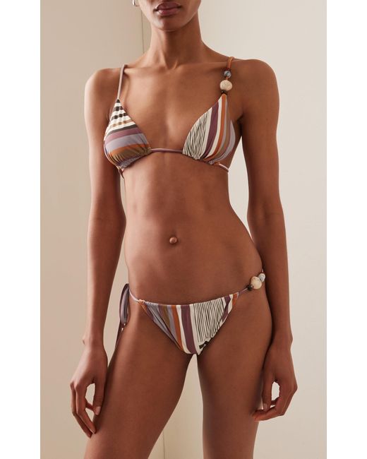 Sir. The Label Multicolor Exclusive Lipari Beaded String Triangle Bikini Top
