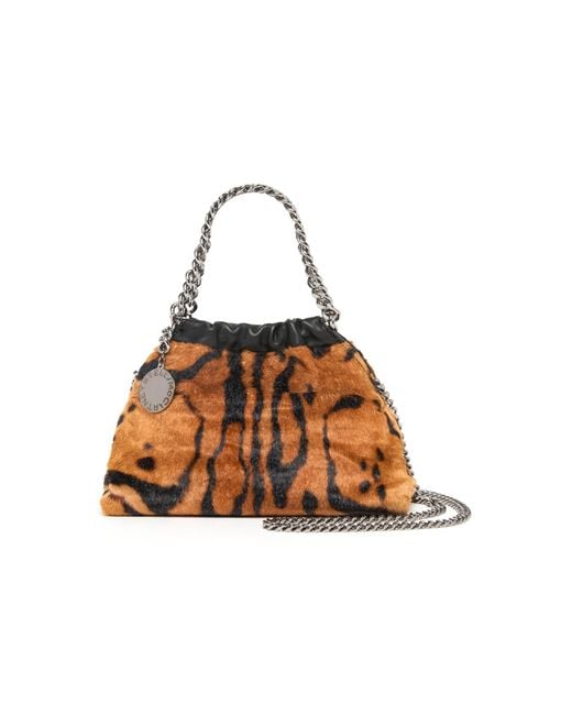 Stella McCartney Brown Falabella Mini Velvet Bag