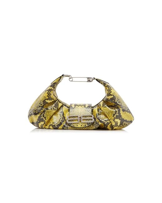 Balenciaga Metallic Pamela Embossed Python Leather Bag