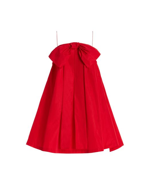 BERNADETTE Red Estee Bow-detailed Taffeta Mini Dress