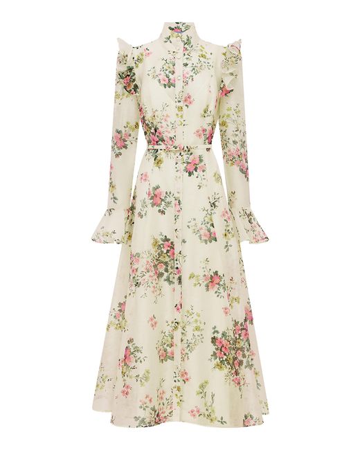 LEO LIN Natural Katrina Butterfly Sleeve Midi Dress