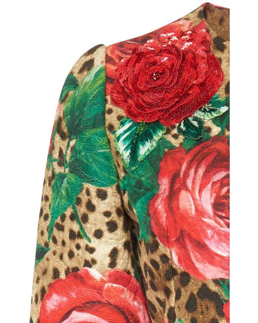 Dolce & Gabbana Leopard Print Floral Dress | Lyst