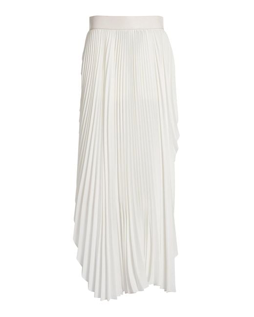 Stella McCartney White Pleated Georgette Maxi Skirt