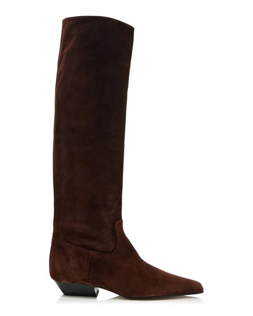 Khaite Brown Marfa Suede Knee Boots