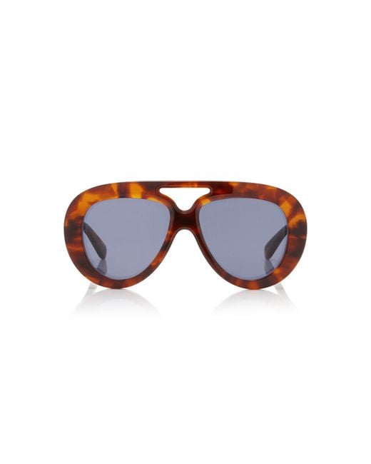 Loewe Blue Curvy Oversized Aviator-frame Acetate Sunglasses