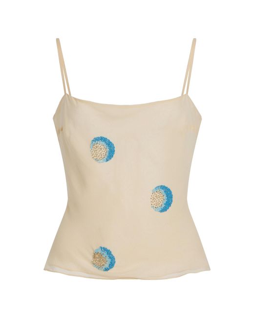 Anna October Natural Jessica Beaded Silk Top