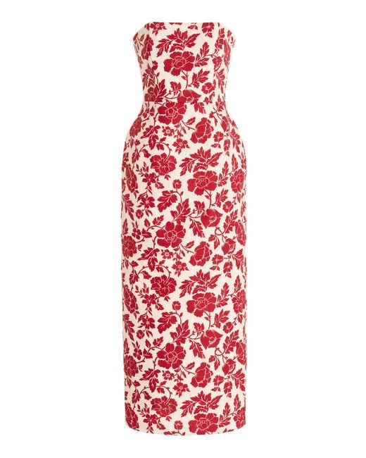Posse Red Exclusive Romeo Bow-detailed Linen Midi Dress
