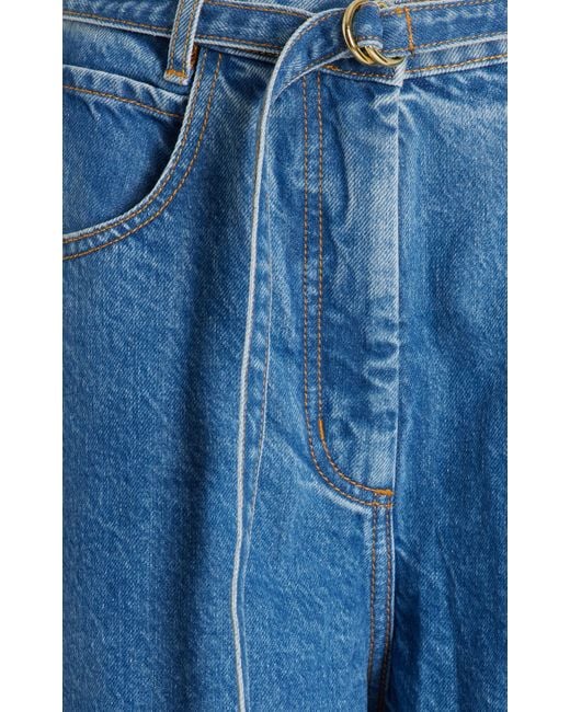 OUTLAND DENIM Blue X Karen Walker Duster Belted High-rise Flare Jeans