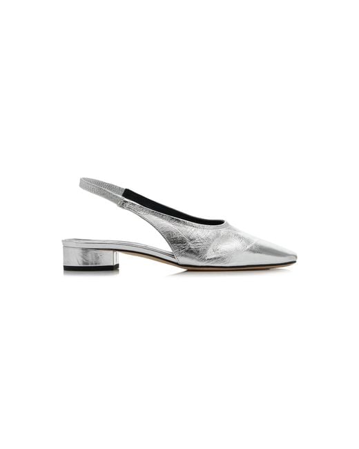Aeyde Metallic Dua Leather Slingback Pumps
