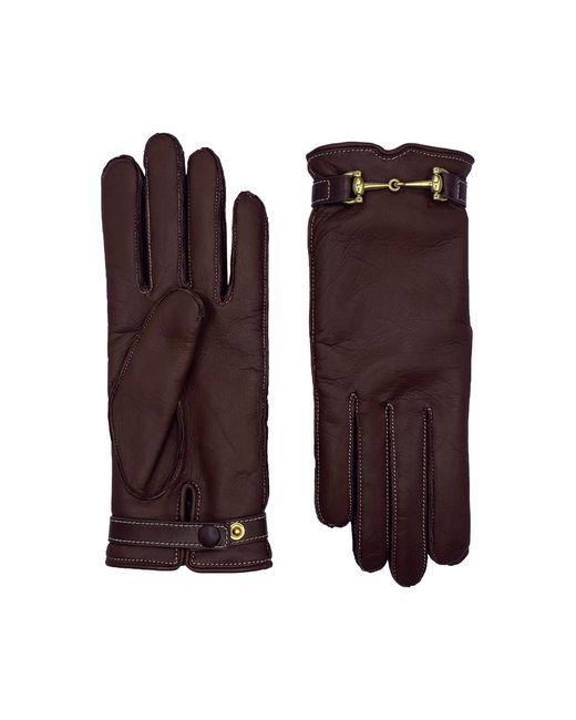 Agnelle Brown Greco Leather Gloves