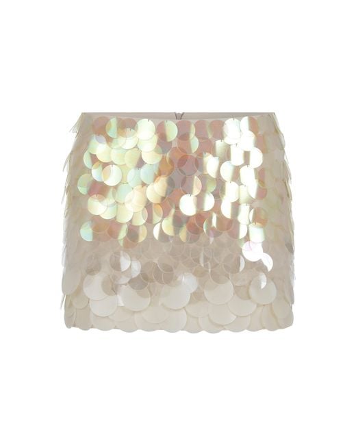 ILA THE BRAND White Lilia Sequined Mini Skirt