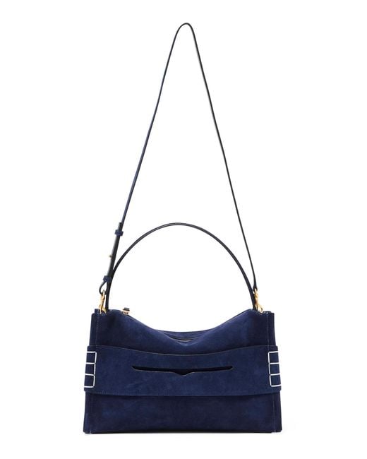 J.W. Anderson Blue Medium Suede Loafer Bag