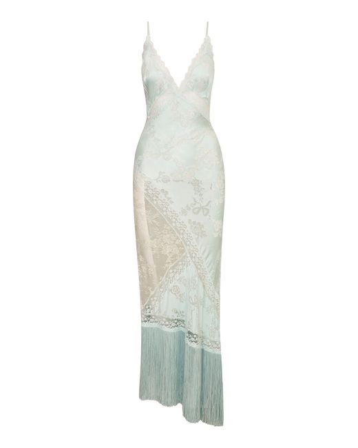LoveShackFancy White Aysha Silk-Blend Slip Dress