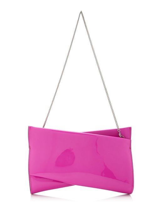 Christian Louboutin Pink Loubitwist Patent Leather Clutch
