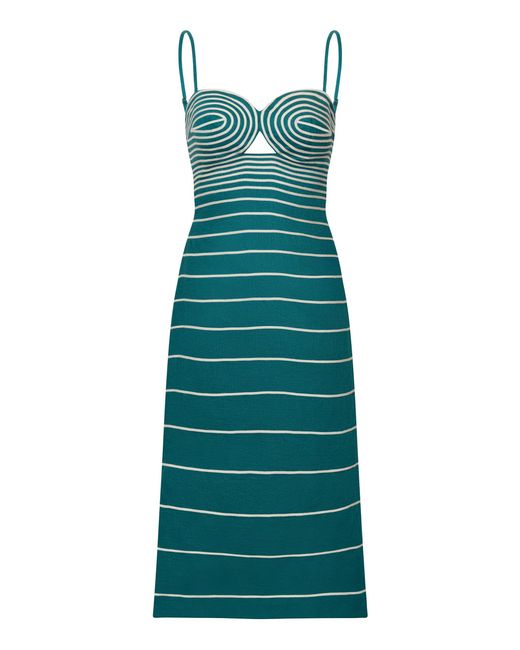 ANDRES OTALORA Green Recuerdos Linen Midi Dress