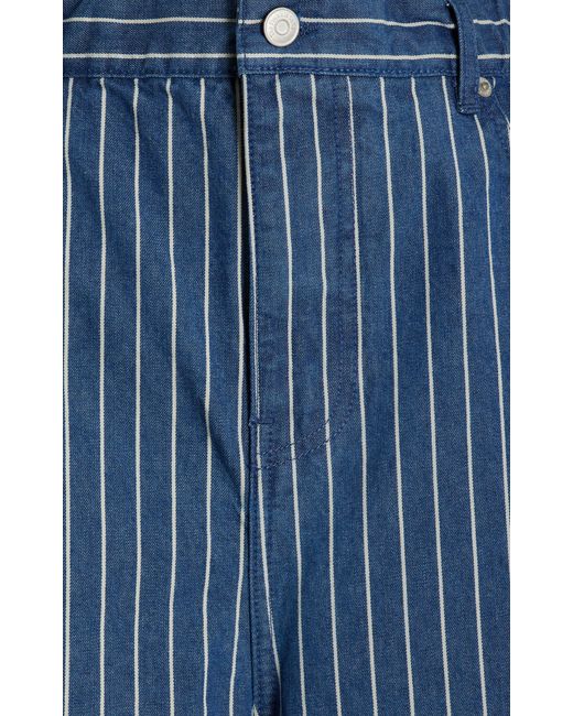 Frankie Shop Blue Sasha Pinstriped Rigid High-rise Wide-leg Jeans