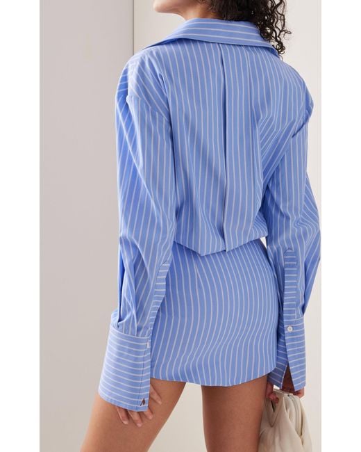 ワンピース THE ATTICO POPELINE SHIRT MINI DRESS The Attico Mini shirt dress margot - Pink | 232WCA113C052367