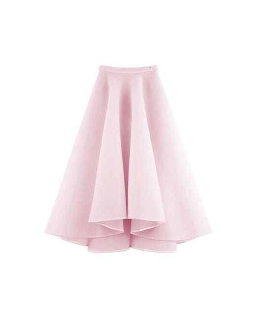 ARAKII Pink Scuba Ruffled Midi Skirt Exclusive