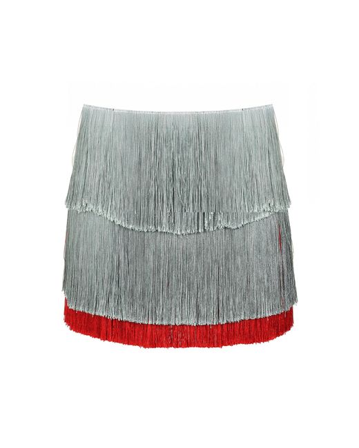 Francesca Miranda Gray Starlight Fringe Mini Skirt