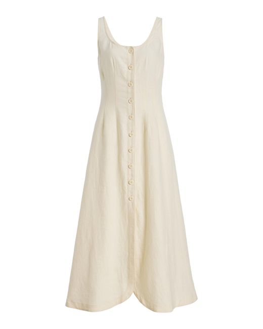 DL1961 White Montauk Sleeveless Linen Maxi Dress